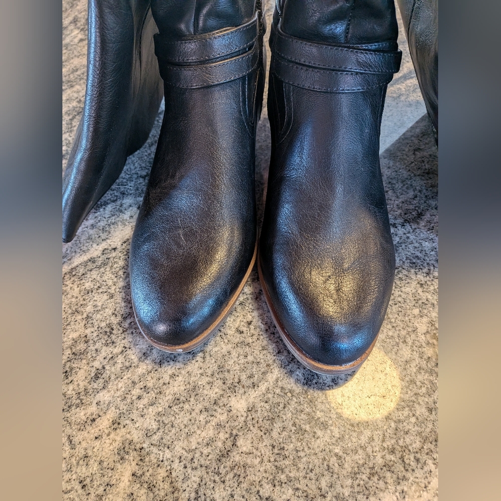 Dr Scholl's Black Boots Knee High Like New Manmade Material Size 9.5 - Picture 8 of 13